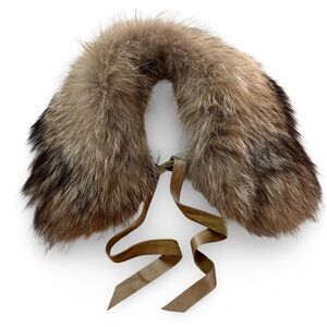 Vintage Fur Collar with Ribbon Tie